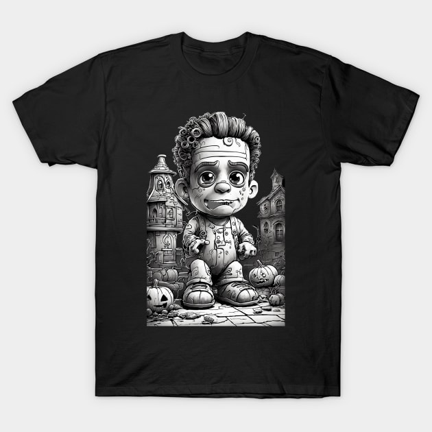 Scary Alone Kid Halloween T-Shirt by Chavjo Mir11